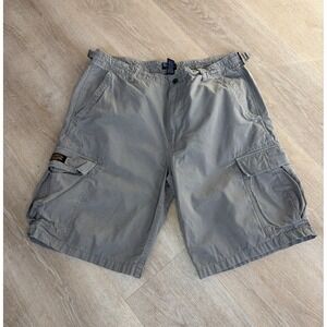 VTG Y2K Polo Jeans Co Ralph Lauren Military Style Baggy Cargo Shorts 40 Grunge
